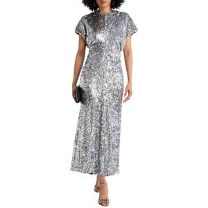 NWT Maje Argent Silver Sequin Dress Size 36 US 4